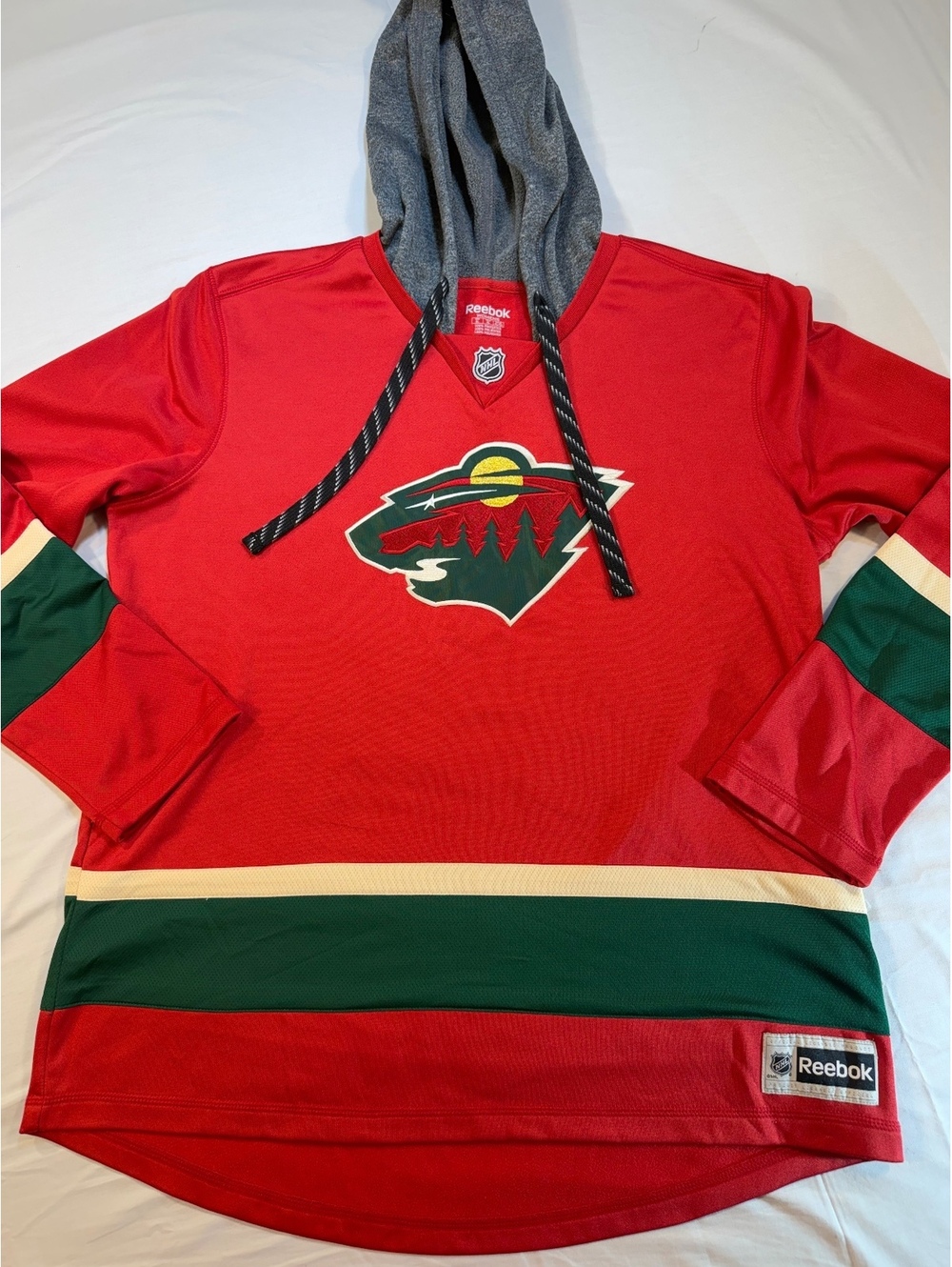 Reebok NHL Minnesota Wild Women's Hoodie Jersey XL Red Green